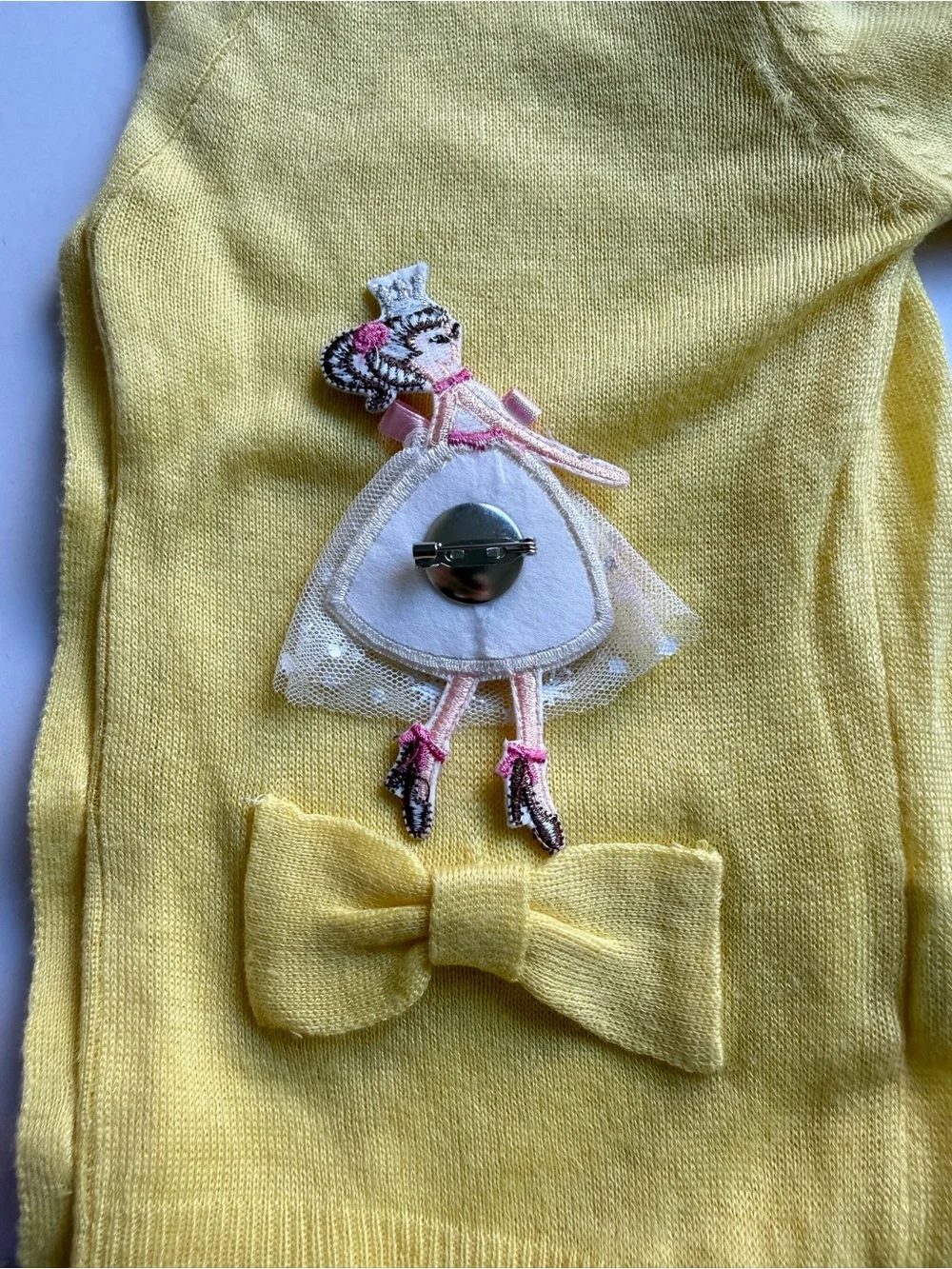 Girls Princess Brooch, White